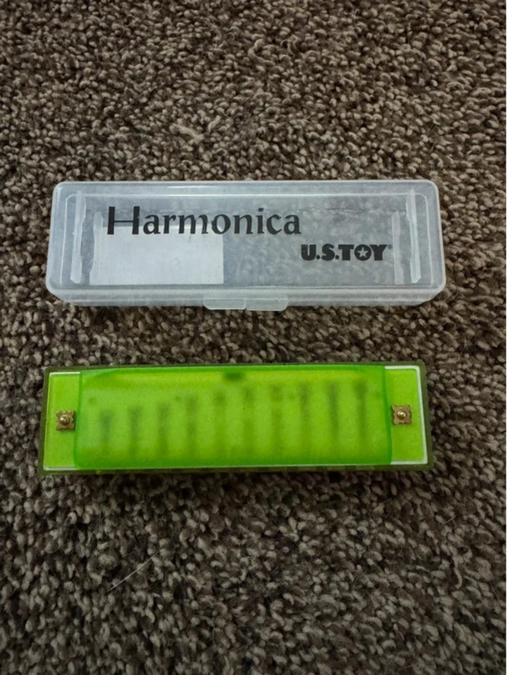 Green Semi Transparent Harmonica U.S. Toy